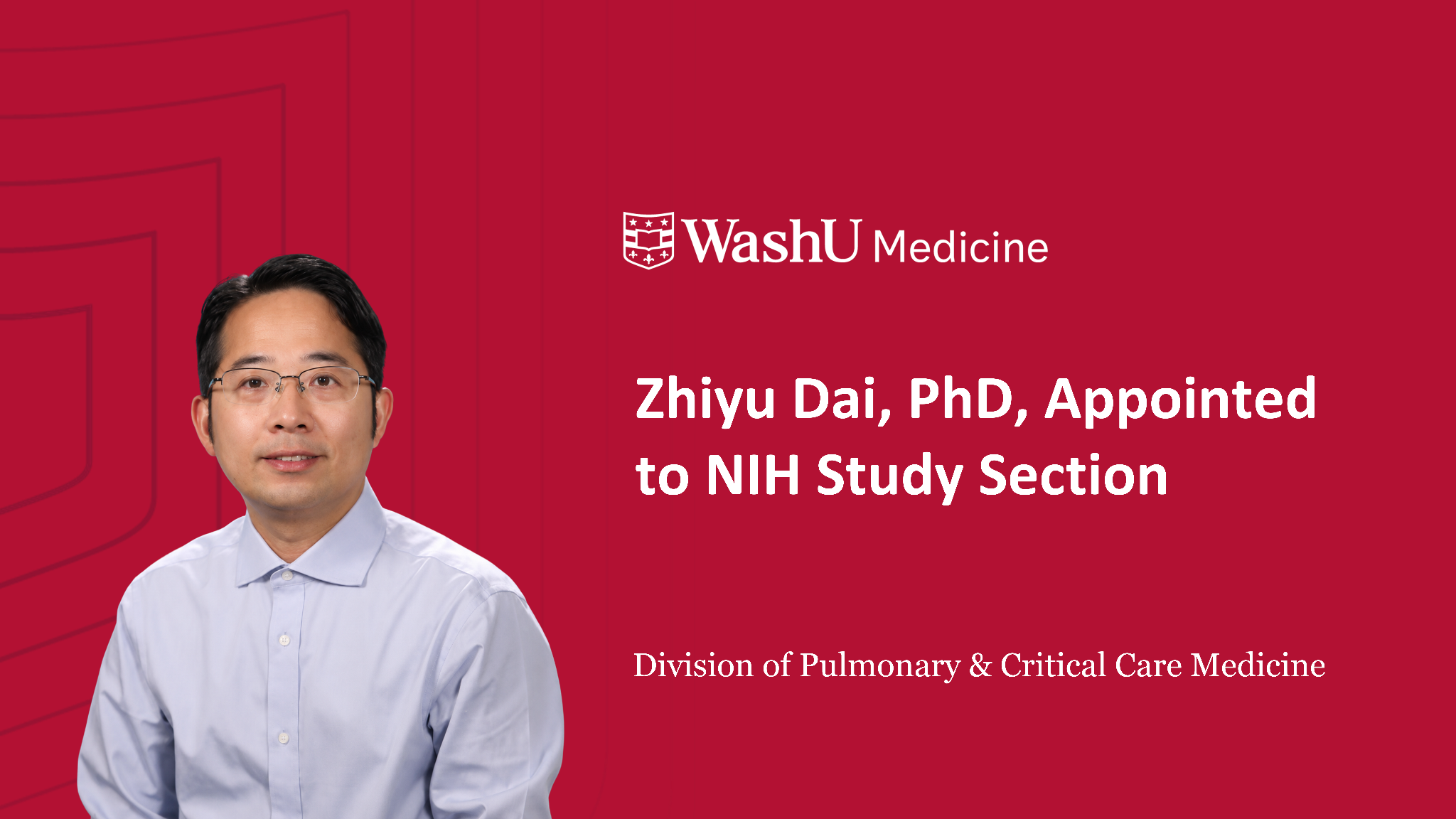 Zhiyu Dai, PhD, Appointed to NIH Study Section